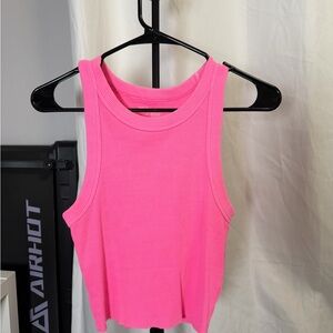 Aerie Bright Pink Ribbed Tank Top